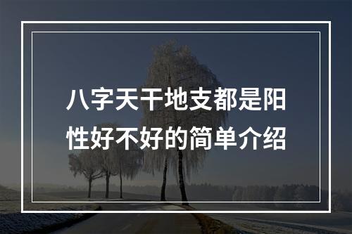 八字天干地支都是阳性好不好的简单介绍
