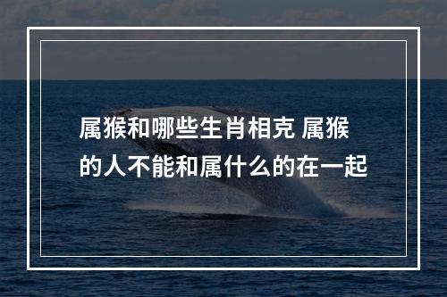 属猴和哪些生肖相克 属猴的人不能和属什么的在一起