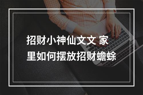 招财小神仙文文 家里如何摆放招财蟾蜍