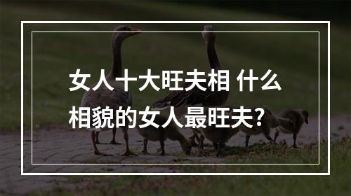 女人十大旺夫相 什么相貌的女人最旺夫?