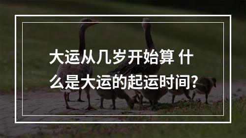 大运从几岁开始算 什么是大运的起运时间?