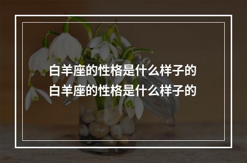 白羊座的性格是什么样子的 白羊座的性格是什么样子的