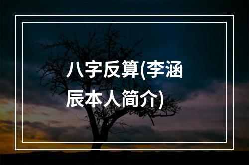 八字反算(李涵辰本人简介)