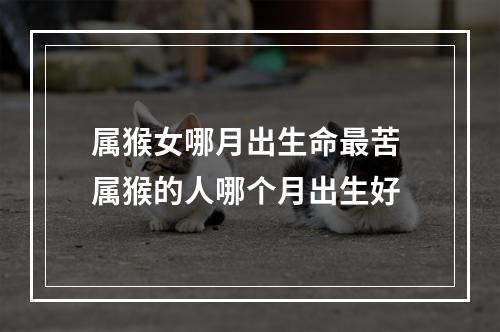 属猴女哪月出生命最苦 属猴的人哪个月出生好