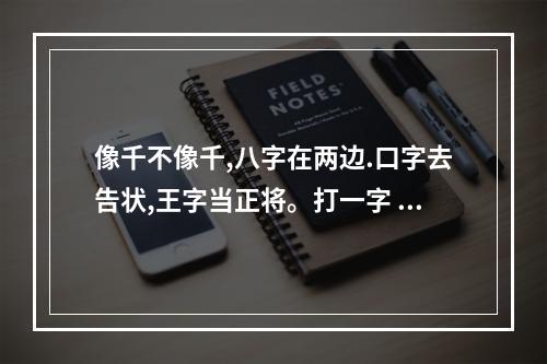 像千不像千,八字在两边.口字去告状,王字当正将。打一字 像千不是千八字在两边