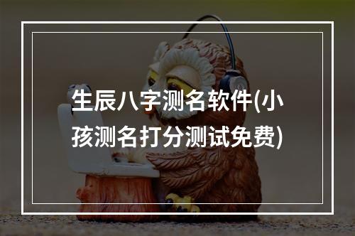 生辰八字测名软件(小孩测名打分测试免费)