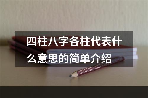 四柱八字各柱代表什么意思的简单介绍