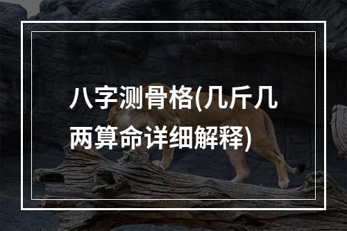 八字测骨格(几斤几两算命详细解释)