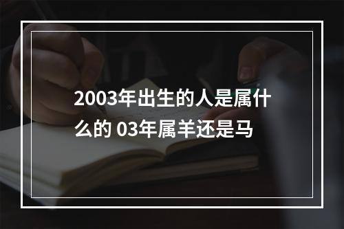2003年出生的人是属什么的 03年属羊还是马