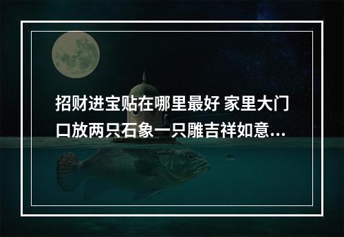 招财进宝贴在哪里最好 家里大门口放两只石象一只雕吉祥如意一只雕招财进宝哪只放在东边_百度...