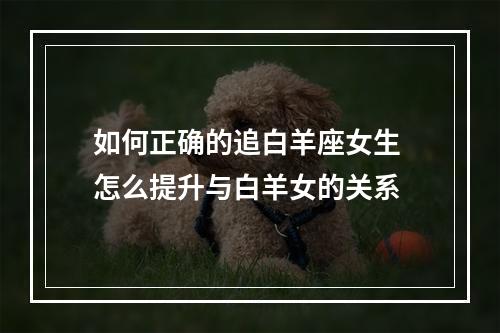 如何正确的追白羊座女生 怎么提升与白羊女的关系