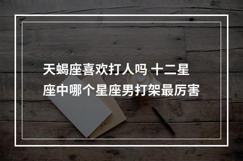 天蝎座喜欢打人吗 十二星座中哪个星座男打架最厉害
