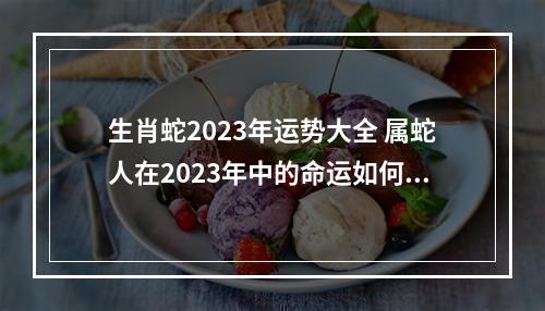 生肖蛇2023年运势大全 属蛇人在2023年中的命运如何呢周公解梦