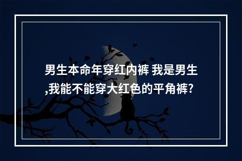 男生本命年穿红内裤 我是男生,我能不能穿大红色的平角裤?