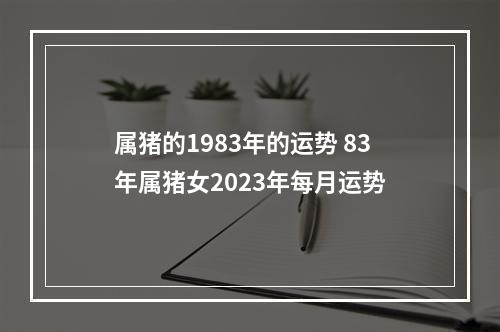 属猪的1983年的运势 83年属猪女2023年每月运势
