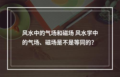 风水中的气场和磁场 风水学中的气场、磁场是不是等同的？
