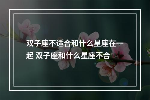 双子座不适合和什么星座在一起 双子座和什么星座不合