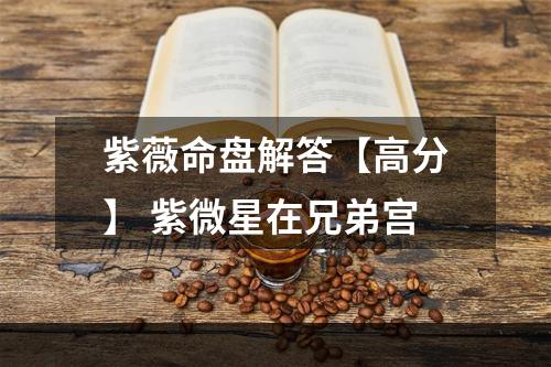 紫薇命盘解答【高分】 紫微星在兄弟宫