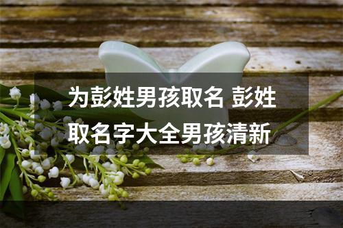 为彭姓男孩取名 彭姓取名字大全男孩清新