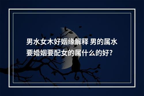 男水女木好姻缘解释 男的属水要婚姻要配女的属什么的好?