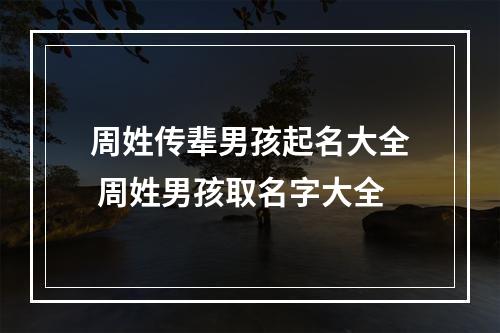 周姓传辈男孩起名大全 周姓男孩取名字大全
