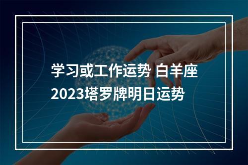 学习或工作运势 白羊座2023塔罗牌明日运势