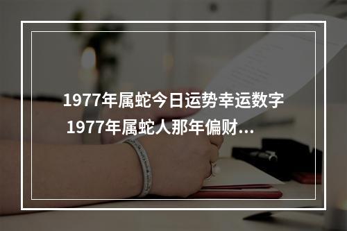 1977年属蛇今日运势幸运数字 1977年属蛇人那年偏财运好