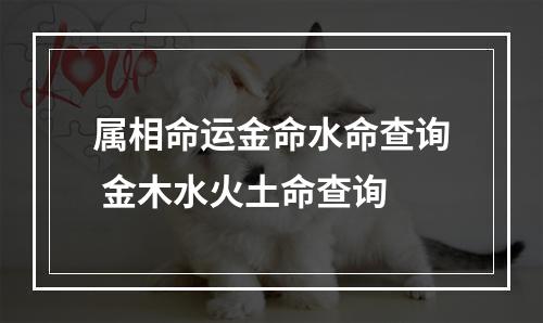 属相命运金命水命查询 金木水火土命查询