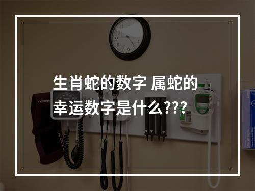 生肖蛇的数字 属蛇的 幸运数字是什么???