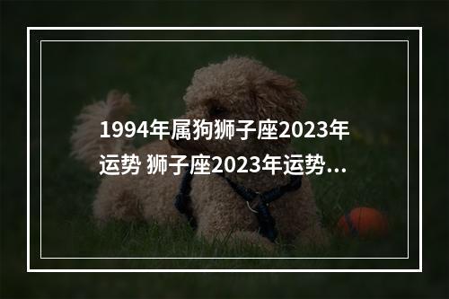 1994年属狗狮子座2023年运势 狮子座2023年运势，命运走上一条不可预知的道路
