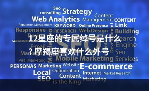12星座的专属绰号是什么? 摩羯座喜欢什么外号