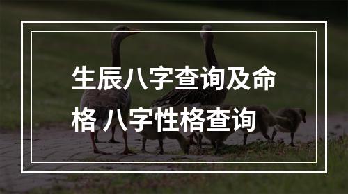 生辰八字查询及命格 八字性格查询