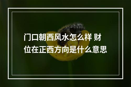 门口朝西风水怎么样 财位在正西方向是什么意思