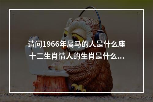 请问1966年属马的人是什么座 十二生肖情人的生肖是什么?