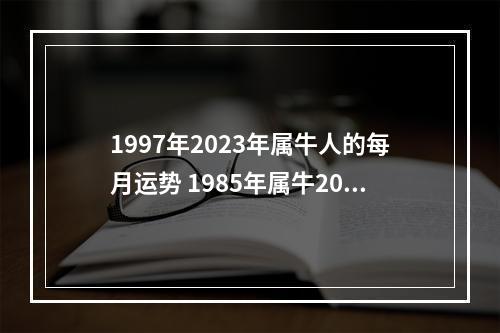 1997年2023年属牛人的每月运势 1985年属牛2023本命年运势如何 36岁牛年本命年犯太岁如何破解