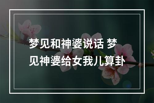 梦见和神婆说话 梦见神婆给女我儿算卦