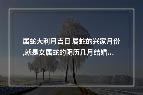 属蛇大利月吉日 属蛇的兴家月份,就是女属蛇的阴历几月结婚最好