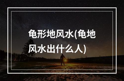 龟形地风水(龟地风水出什么人)