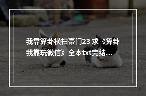 我靠算卦横扫豪门23 求《算卦我靠玩微信》全本txt完结小说,谢谢~