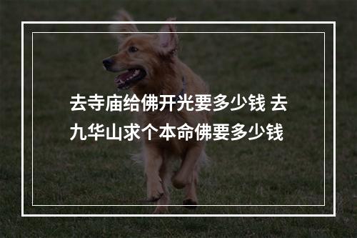 去寺庙给佛开光要多少钱 去九华山求个本命佛要多少钱