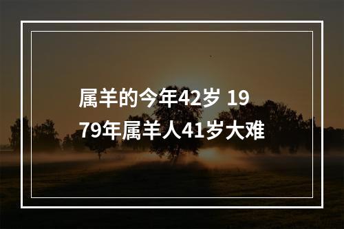 属羊的今年42岁 1979年属羊人41岁大难