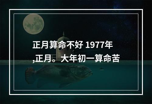 正月算命不好 1977年,正月。大年初一算命苦