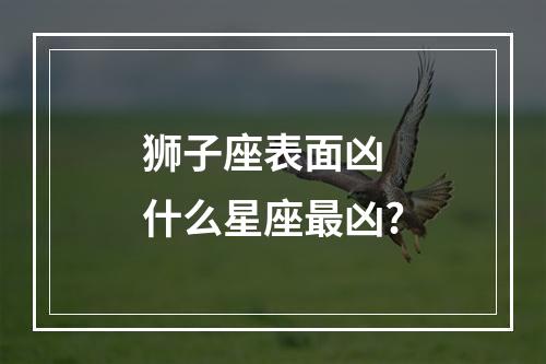狮子座表面凶 什么星座最凶?