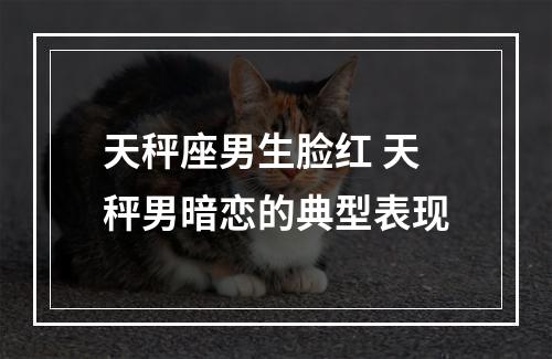 天秤座男生脸红 天秤男暗恋的典型表现