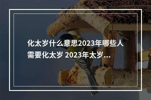 化太岁什么意思2023年哪些人需要化太岁 2023年太岁年龄表