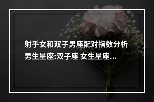 射手女和双子男座配对指数分析 男生星座:双子座 女生星座:摩羯座 星座配对指数是多少?