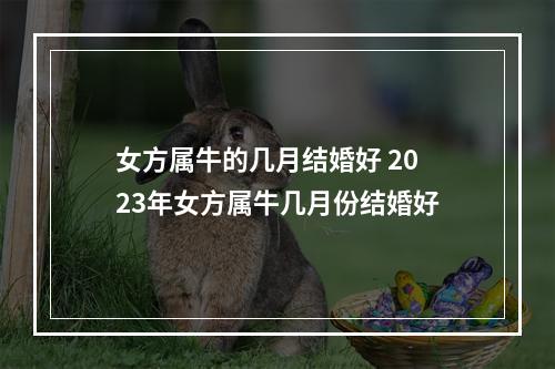 女方属牛的几月结婚好 2023年女方属牛几月份结婚好
