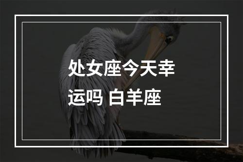 处女座今天幸运吗 白羊座