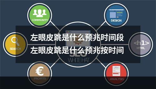 左眼皮跳是什么预兆时间段 左眼皮跳是什么预兆按时间