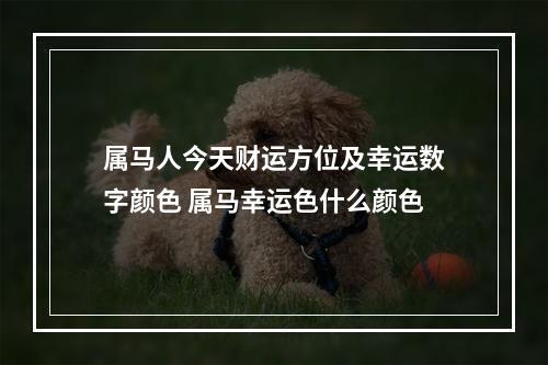 属马人今天财运方位及幸运数字颜色 属马幸运色什么颜色